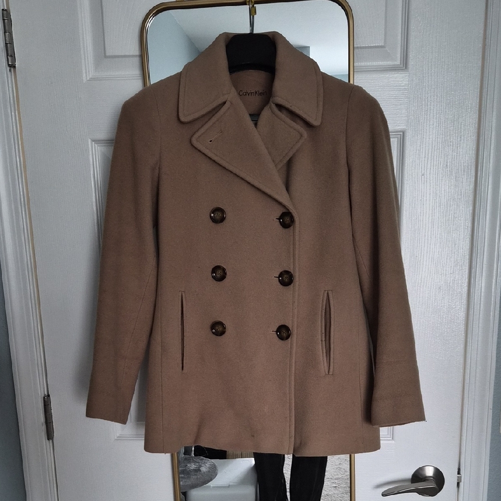 Calvin Klein Women's Camel Pea Coat